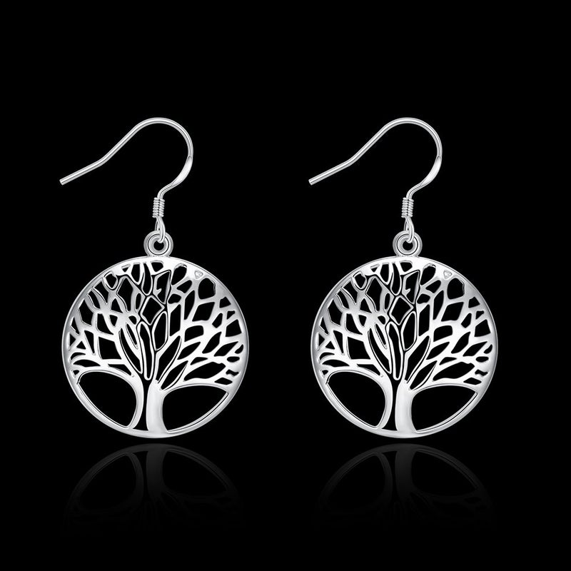 AMBESTEE Tree of Life Earrings,Fashion Jewelry Sterling Silver Plated Tree Pendants Drop Dangle Earrings Dangles - Image 4